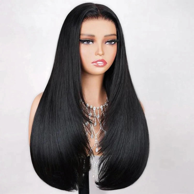 Layered Butterfly Hair Cut Straight HD Lace Closure Human Hair Wigs- Rafarada