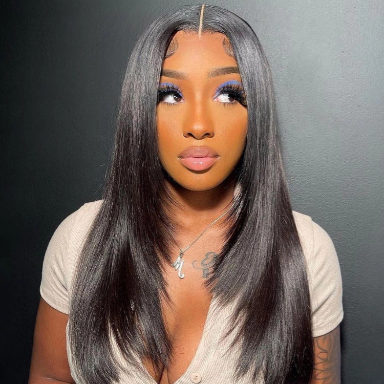 Layered Cut Inspired Straight Human Hair 6x4 13x4 Glueless HD Lace Wig- Rafarada