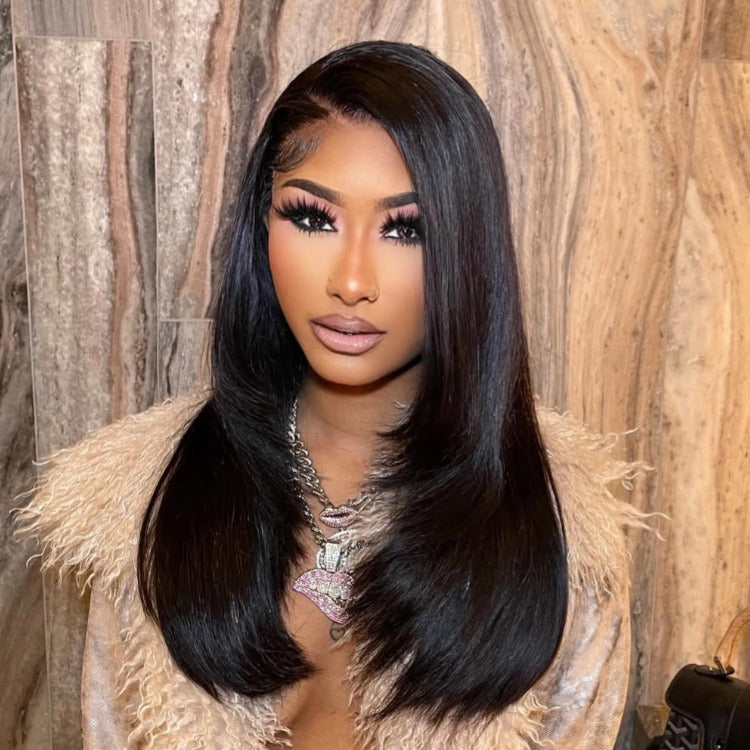 Layered Butterfly Hair Cut Straight HD Lace Closure Human Hair Wigs- Rafarada