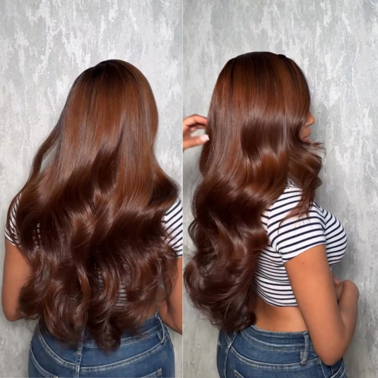 Light Brown Color HD Lace Front Wigs Body Wave Human Hair Wigs - Rafarada