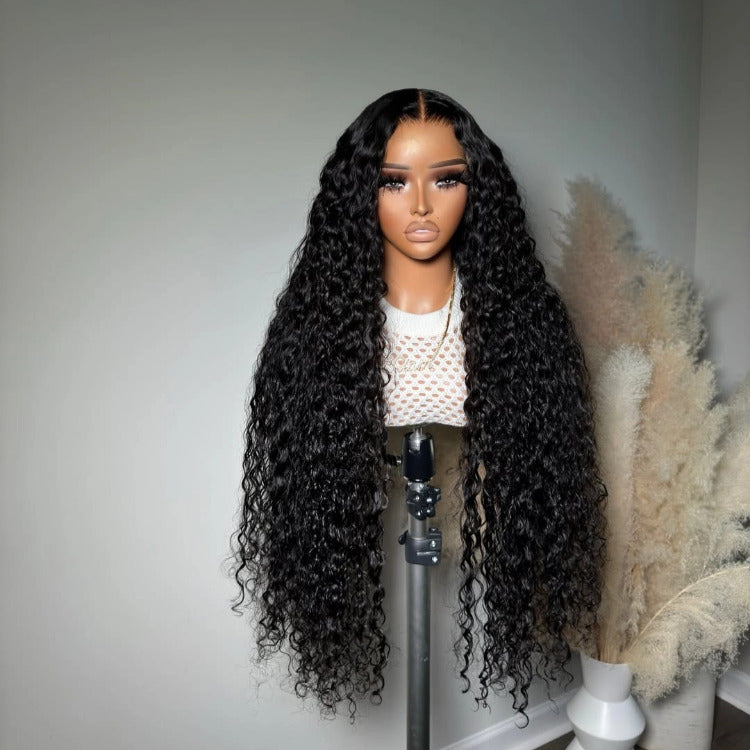 Long Curly Hair Wigs Glueless HD Transparent Lace Frontal Human Hair Wig- Rafarada