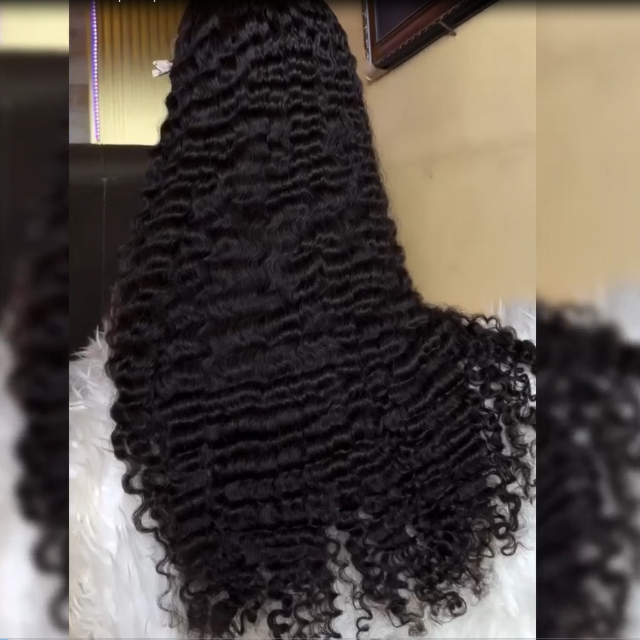 Loose Deep Wave Wigs 100% Human Hair Clear Transparent Lace Front Wig - Rafarada