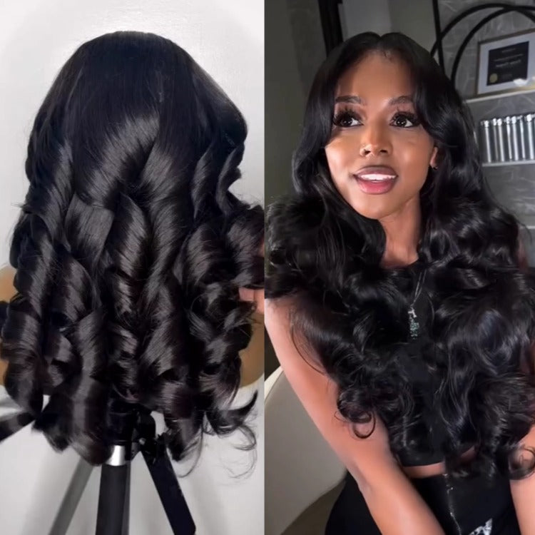 Loose Body Glueless 6x4 / 13x4 Transparent Lace Front Wig Pre Plucked 100% Human Hair Wig - Rafarada