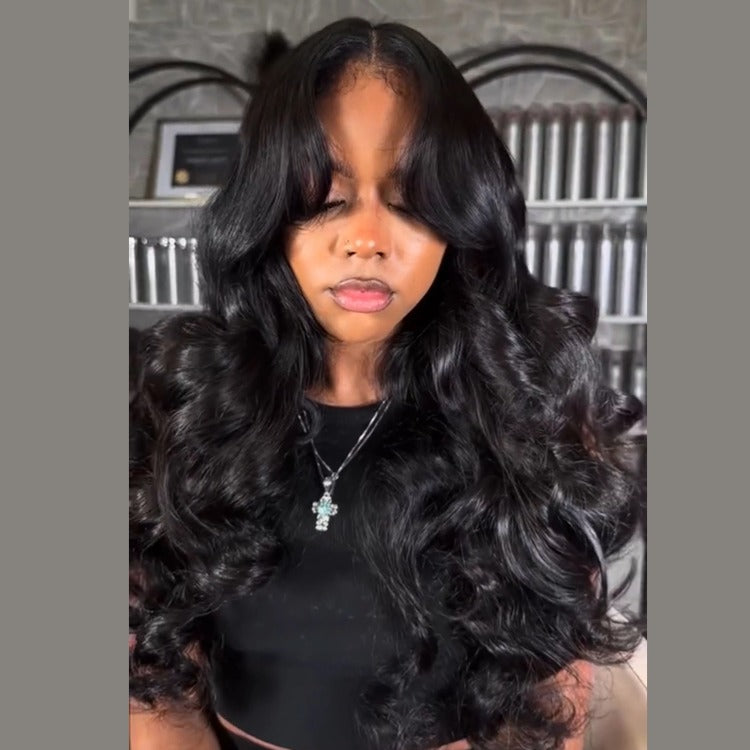 Loose Body Glueless 6x4 / 13x4 Transparent Lace Front Wig Pre Plucked 100% Human Hair Wig - Rafarada