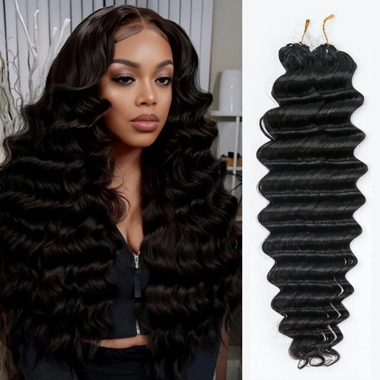 Raw Loose Deep Wave Human Crochet Hair Extensions 100% Real Hair For Crochet Locs Natural Color - Rafarada
