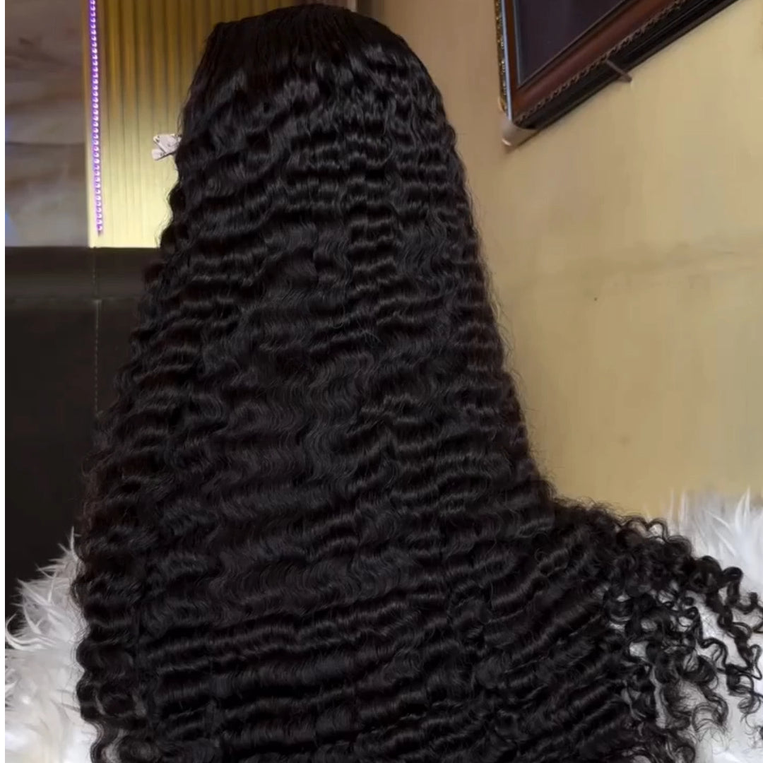 Loose Deep Wave Wigs Virgin Human Hair Clear Transparent Lace Front Wig - Rafarada