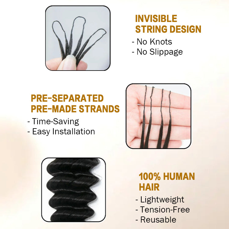 Crochet Hair Extension Loose Deep Wave 100% Human Crochet Extensions - Rafarada