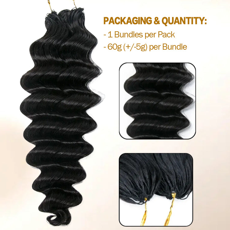Crochet Hair Extension Loose Deep Wave 100% Human Crochet Extensions - Rafarada
