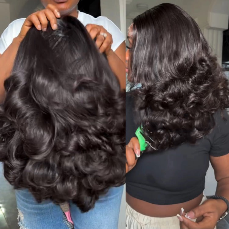 Raw Human Hair Loose Wave Lace Front Wigs End Curl Bob Hair for Black Women - Rafarada