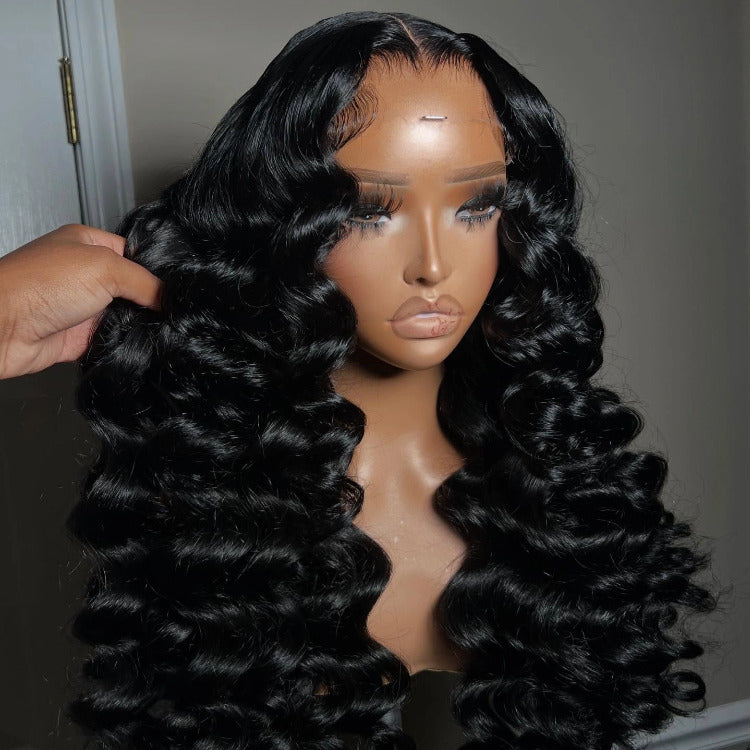 Loose Wave Brazilian Virgin Human Hair Pre plucked Lace Front Wigs Natural Black - Rafarada