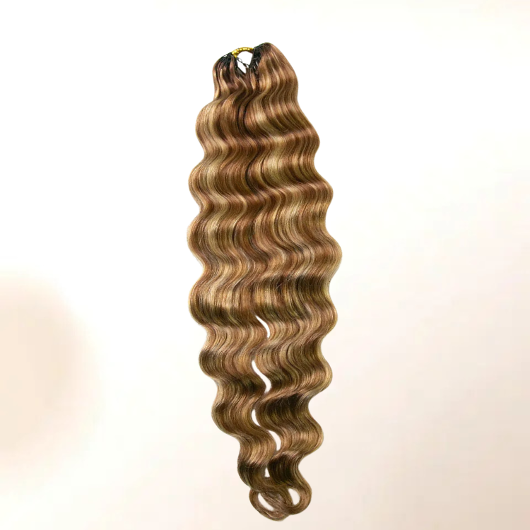 Loose deep wave Hair Highlight Curly Crochet Human Hair Boho Locs Pre Looped Feather Crochet Hair- Rafarada