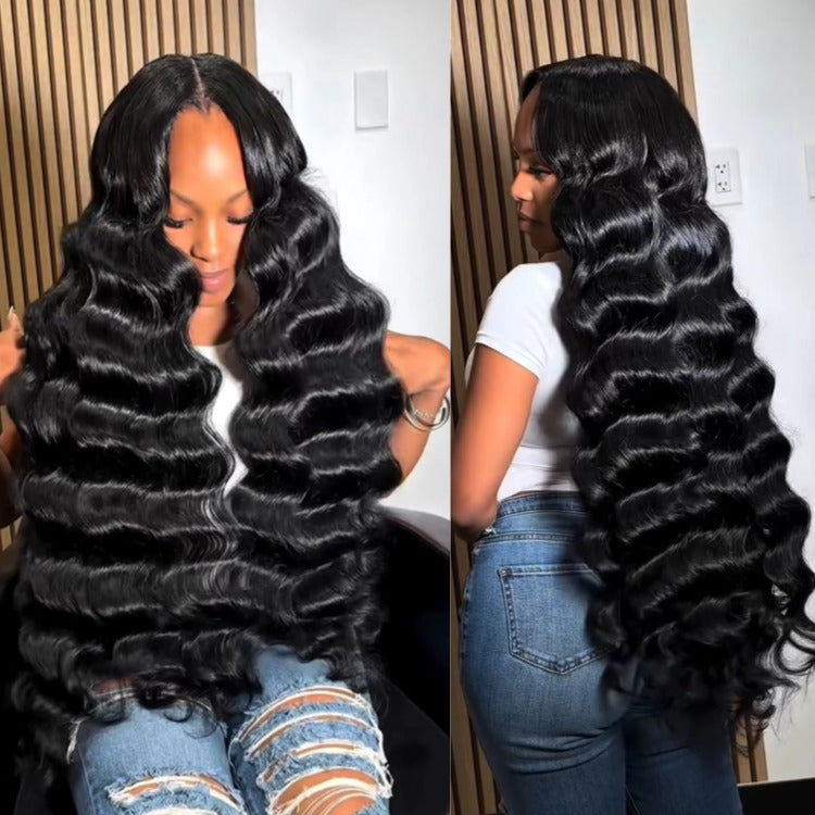 Loose Deep Glueless 6x4 / 13x4 Transparent Lace Front Wig Pre Plucked Brazilian Human Hair Wig - Rafarada