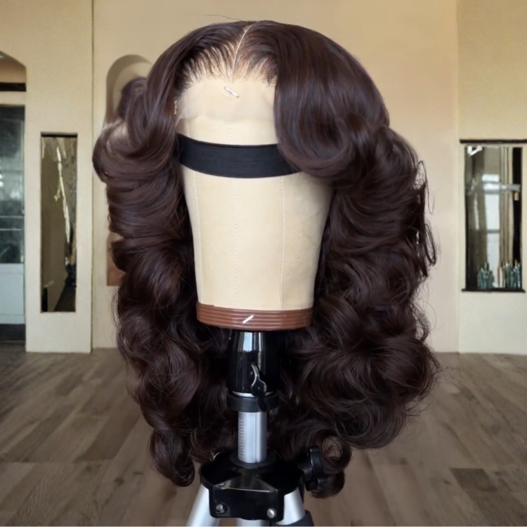 Loose Body Glueless 6x4 / 13x4 Transparent Lace Front Wig Pre Plucked 100% Human Hair Wig - Rafarada