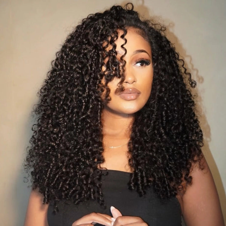 Gorgeous Twist Curly Glueless HD Transparent Lace Wig - Rafarada