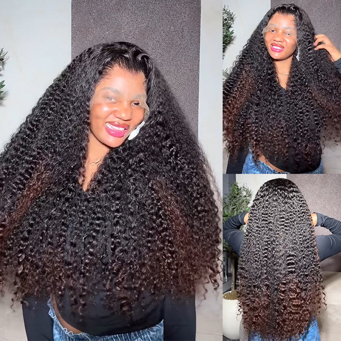 Deep Wave Lace Frontal Human Hair Wigs Ombre Brown Color Wig Thick Curly Hair Glueless Wigs - Rafarada