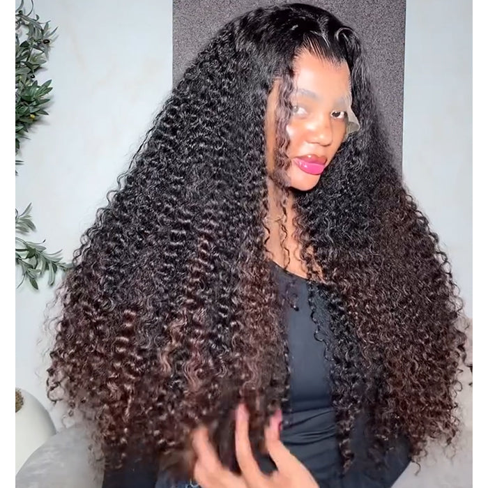 Deep Wave Lace Frontal Human Hair Wigs Ombre Brown Color Wig Thick Curly Hair Glueless Wigs - Rafarada