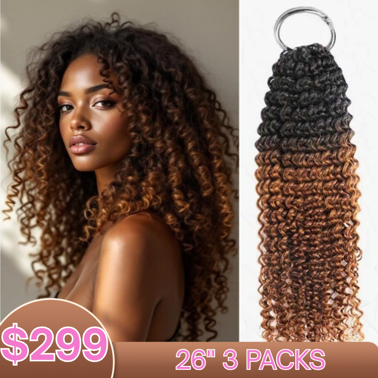 1B/30 Ombre Color Curly Crochet Hair 100% Human Crochet Braids Extensions - Rafarada