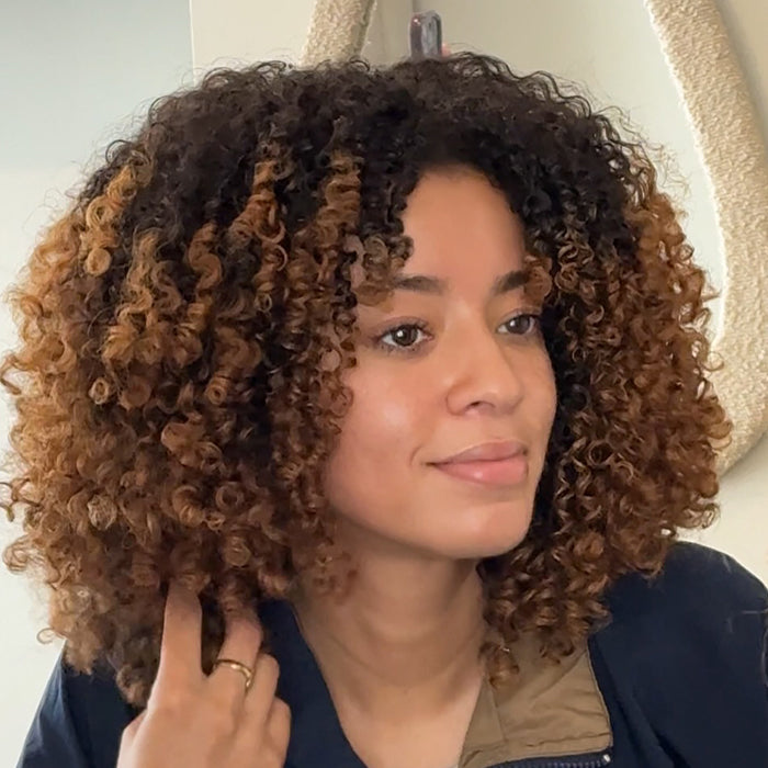 Ombre With Light Brown Color Wig Kinky Curly Wave Human Hair Wig Beginner Friendly Human Hair Lace Wig - Rafarada