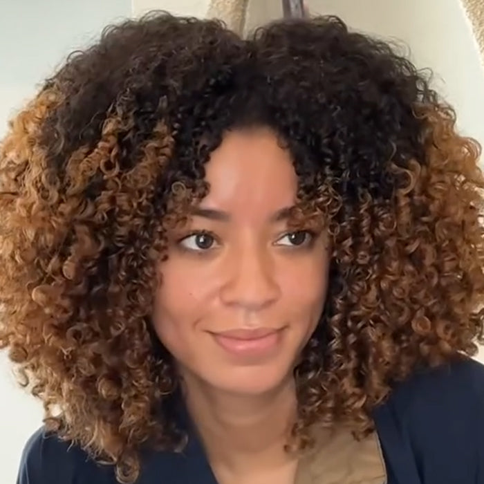 Ombre With Light Brown Color Wig Kinky Curly Wave Human Hair Wig Beginner Friendly Human Hair Lace Wig - Rafarada
