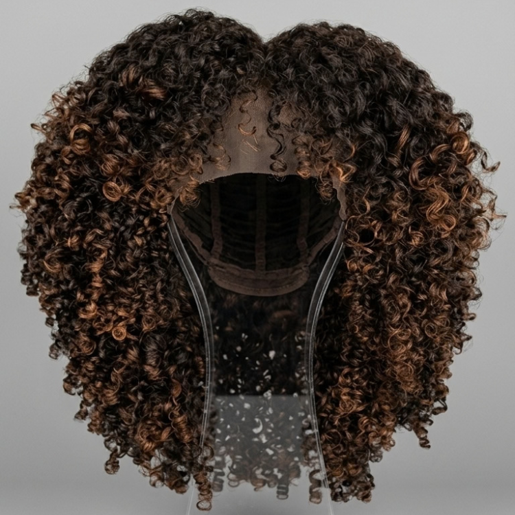 Natural Tight Curly Lace Wig Dark Brown Human Hair Wig Beginner Friendly Human Hair Lace Wig - Rafarada