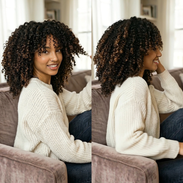 Natural Tight Curly Lace Wig Dark Brown Human Hair Wig Beginner Friendly Human Hair Lace Wig - Rafarada