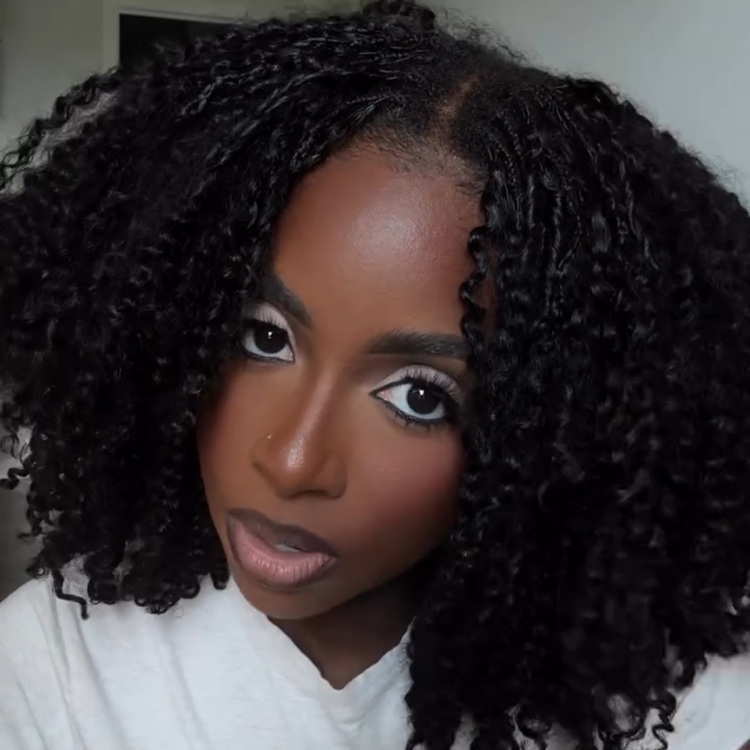 Jet Black Tight Spiral Kinky Coily Full Lace Front Wig - Pre-Plucked Hairline - Bouncy High Density Glueless Wear & Go Wig- Rafarada