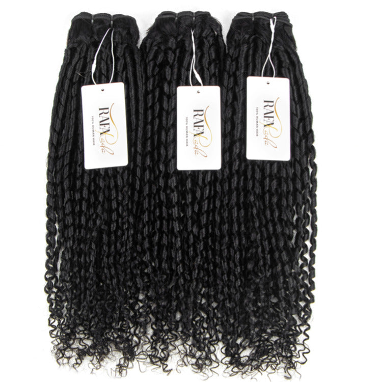 Pixie Curly Human Hair Bundles Natural Black Tight Defined Curls -Rafarada
