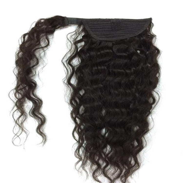 Wrapped Ponytail Extension Water Wave Natural Texture Everyday Hair - Rafarada