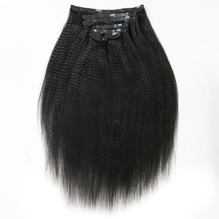 Afro Kinky Straight Clip-Ins 100% Human Hair Full & Thick- Rafarada