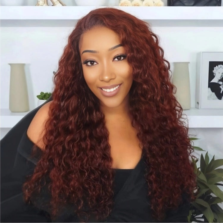 Red Brown Wig Collection | Straight Hair and Curl Looks 100% Human Wigs - Rafarada Hair