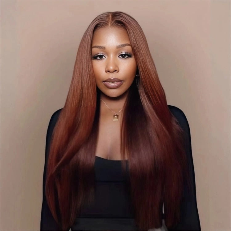 Red Brown Wig Collection | Straight Hair and Curl Looks 100% Human Wigs - Rafarada Hair