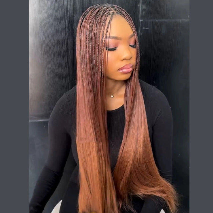 Reddish Brown Color Straight Bulk Human Braiding Hair Extensions - Rafarada