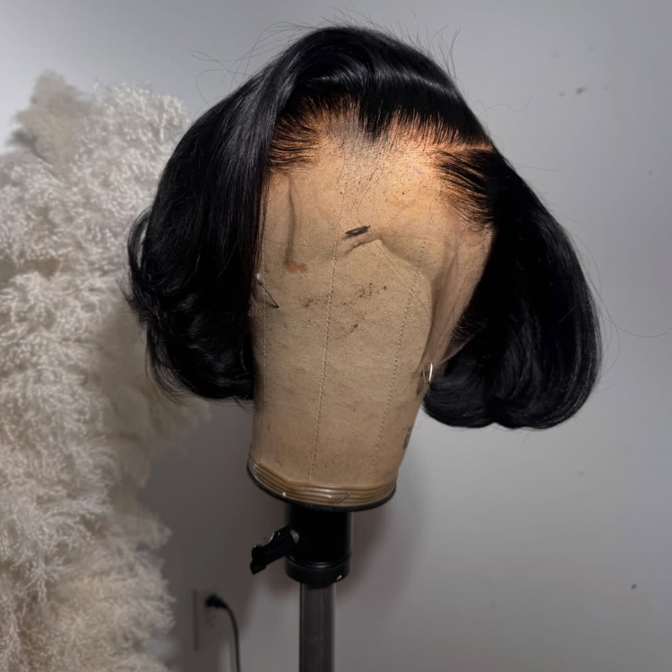 Dark Brown Short Bob Wig Cute Hair HD Lace Frontal 100% Human Hair Wigs - Rafarada