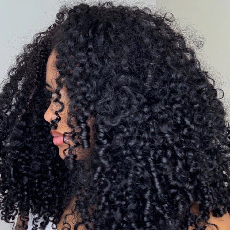 3-In-1 Half Wig Spiral coil Human Hair Wig 200% Density Glueless Flexi-Fit Drawstring Wig - Rafarada