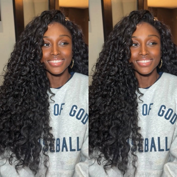 Spiral Curl Front Lace Wig Glueless Lace Wigs Natural Human Hair Wigs - Rafarada
