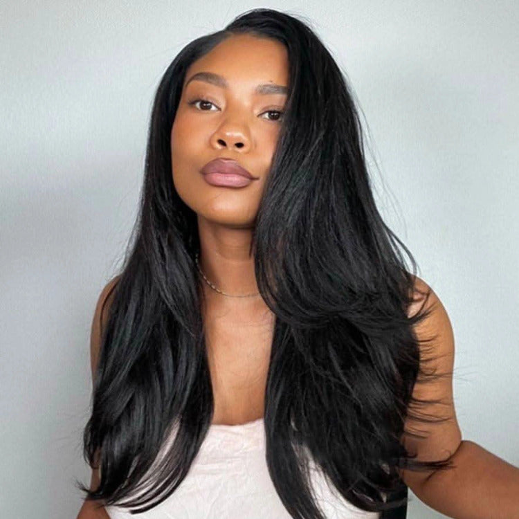 Straight Wig 3-In-1 Half Wig 220% Density Glueless Flexi-Fit Drawstring Wig - Rafarada