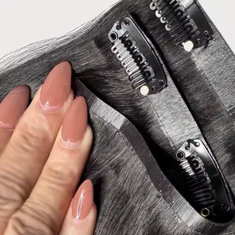 Silky Straight Clip-In Hair Extensions Seamless Clip-In 100% Human Hair- Rafarada