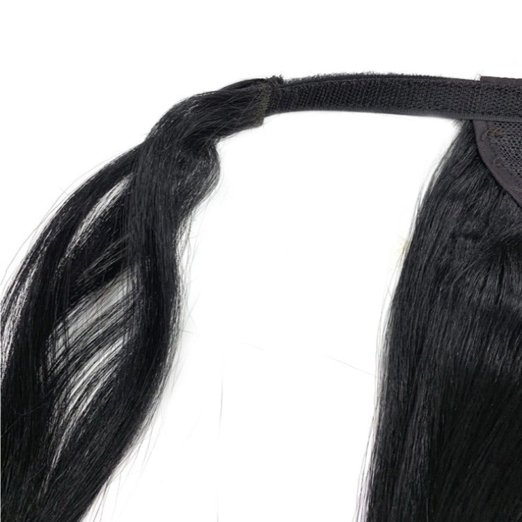 Straight Wrap Around Ponytail Human Hair Extensions Natural Color Hairpiece- Rafarada