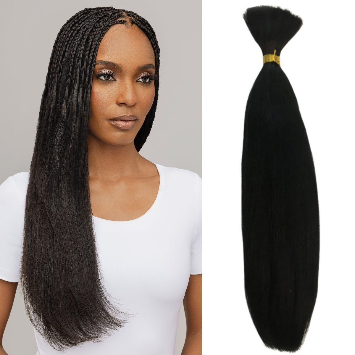 Straight Human Hair Bulk For Braiding Real Hair Extensions For Boho Braids- Rafarada
