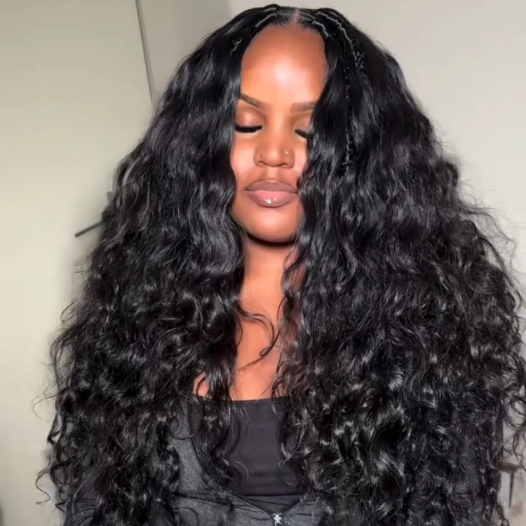 Extra Thick Loose Curly with Twist Lace Wig Human Hair Pre-Plucked Natural Look - Rafarada