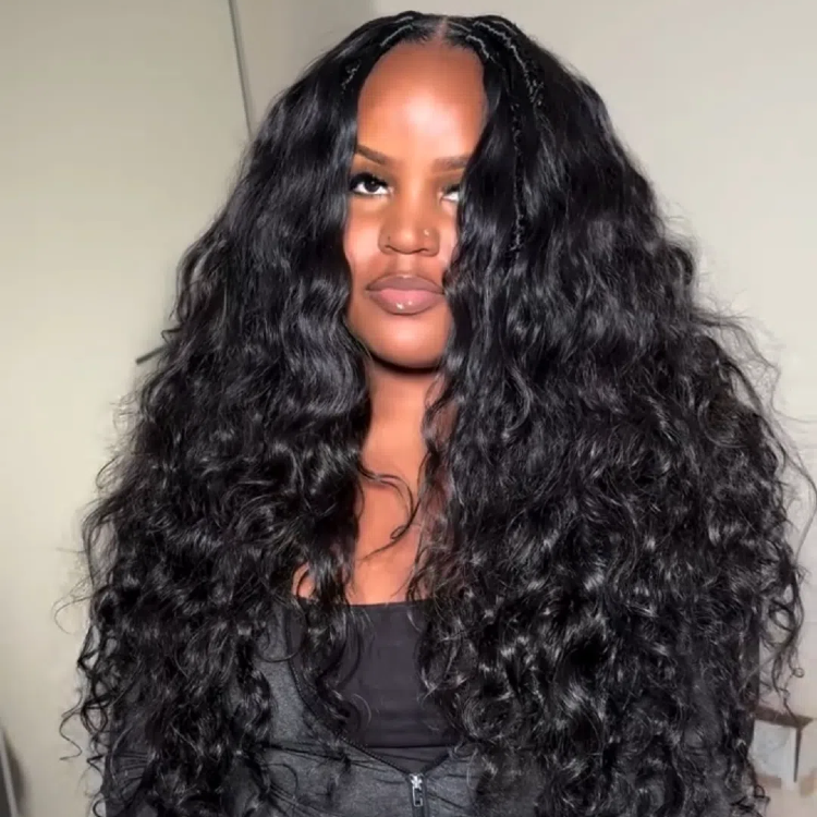 Extra Thick Loose Curly with Twist Lace Wig Human Hair Pre-Plucked Natural Look - Rafarada