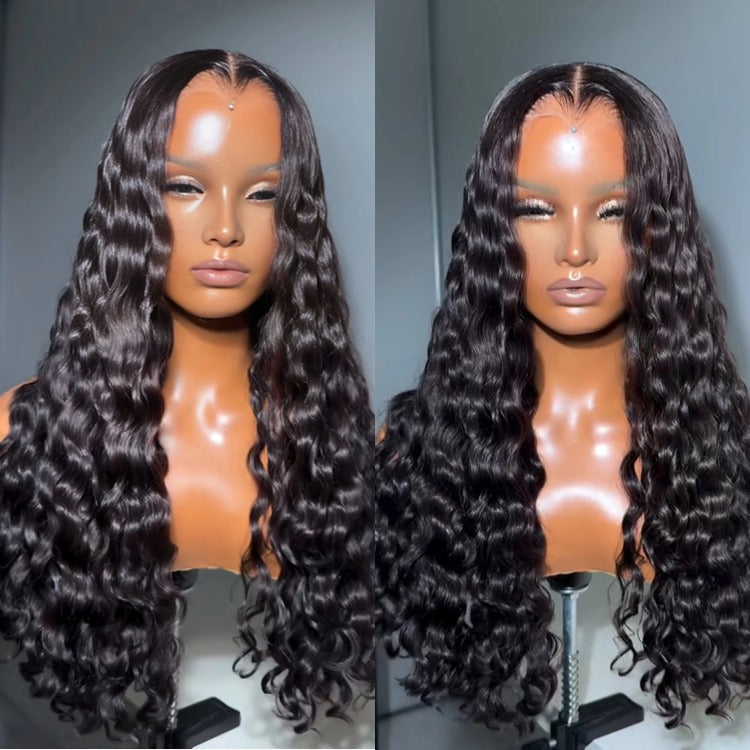 Wand Curls Loose Deep Wave Pre Plucked Hairline HD Lace Frontal Human Hair Wigs - Rafarada