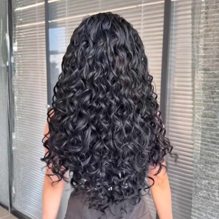 Water Wave Clip in Human Hair Extensions Natural Black #1B Clip-ins for Long Wavy 100% Human Hair Extensions - Rafarada