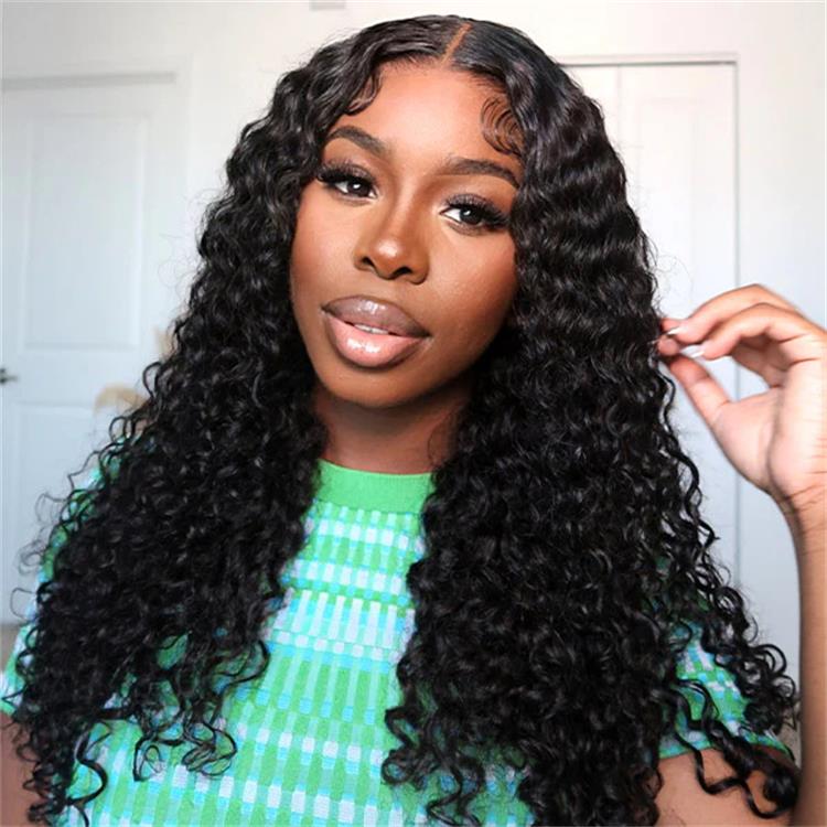 Water Wave Wigs Glueless HD Lace Front Wigs Human Virgin Hair Preplucked Natural Hairline- Rafarada