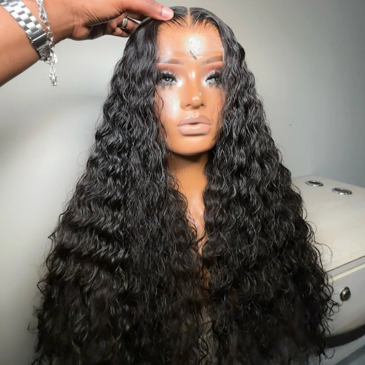 Water Wave Wigs Glueless HD Lace Front Wigs Human Virgin Hair Preplucked Natural Hairline- Rafarada