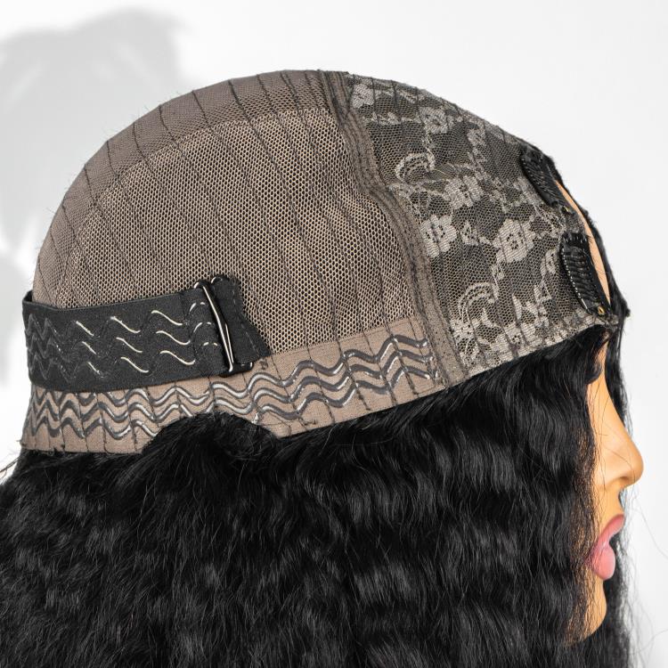 Full And Thick Kinky Straight Curls Wave Wig V Part Wig Glueless Human Hair Wigs - Rafarada