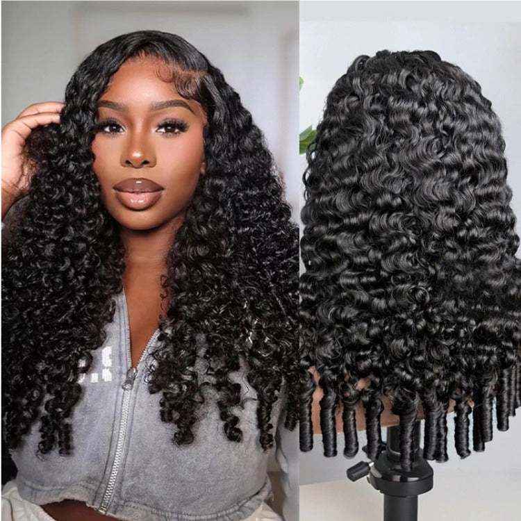 Burmese Curly 13x6 Human Hair Glueless Wig Pre-Cut Lace Beginner Friendly - Rafarada