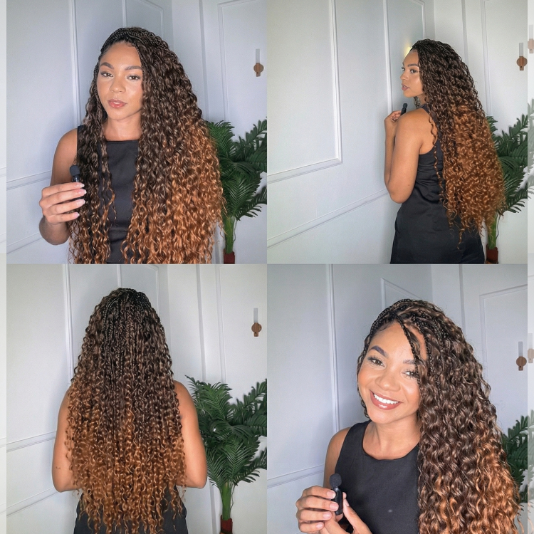 Deep Wave Crochet Hair Ombre Brown Extensions Deep Curly Crochet Braids for Black Women - Rafarada