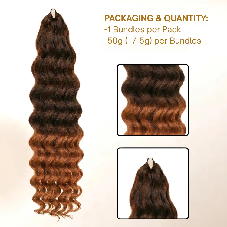 Deep Wave Crochet Hair Ombre Brown Extensions Deep Curly Crochet Braids for Black Women - Rafarada