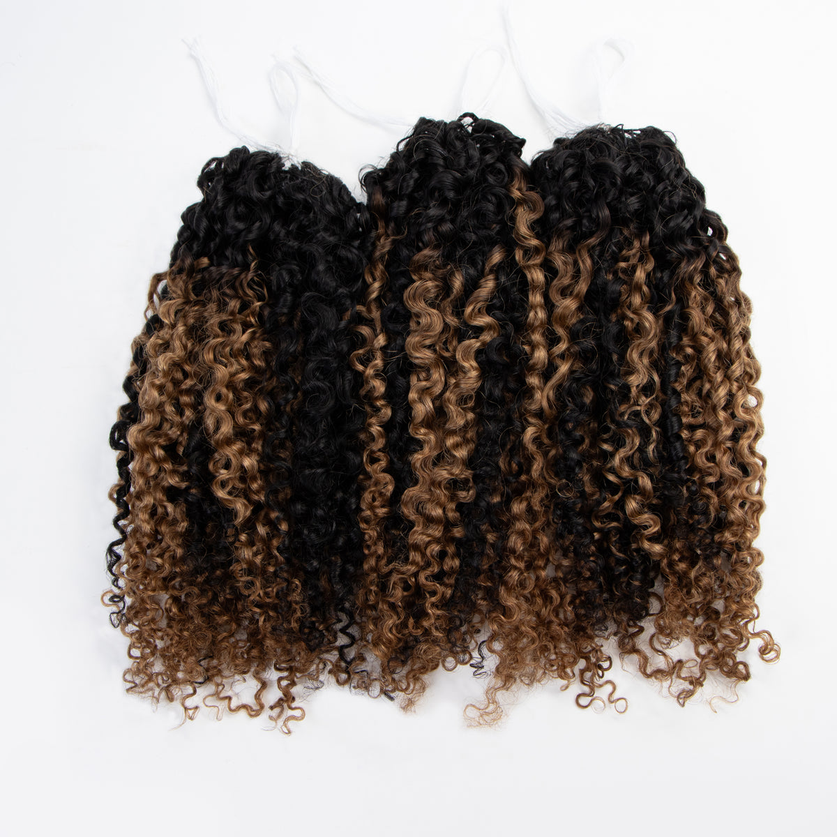 Kinky Coily Feather Hair Extensions Natural Black Mixed Light Brown Micro Link Fusion Hair - Rafarada